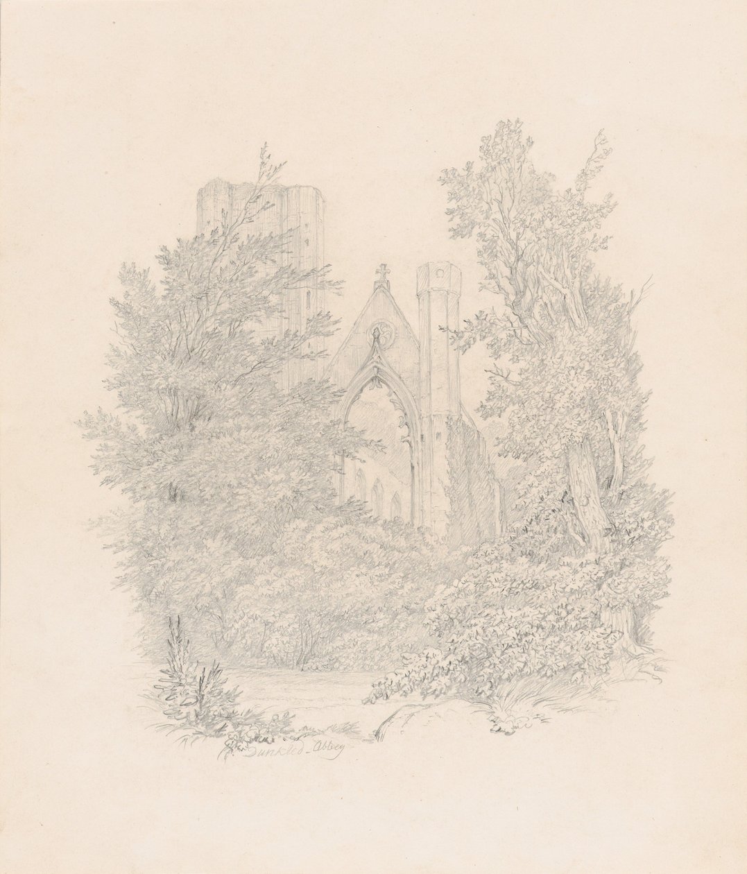 Vue de la façade ouest de la cathédrale de Dunkeld - Carl Gustav Carus