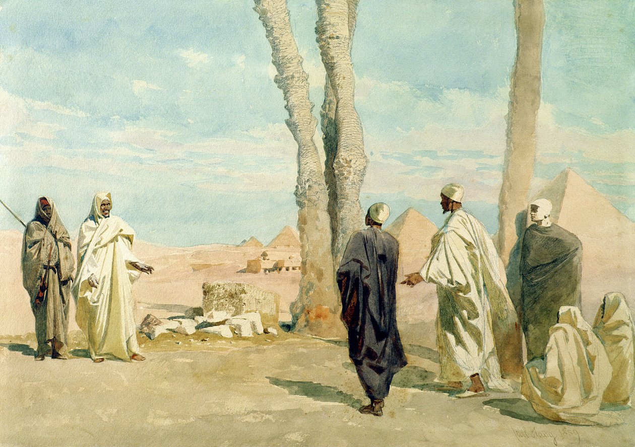 Bédouin du désert du Sahara faisant des enquêtes à Gizeh, 1859 - Carl Haag