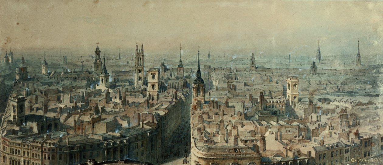 Vue de Londres depuis le Monument regardant vers le nord, 1848 - Carl Haag