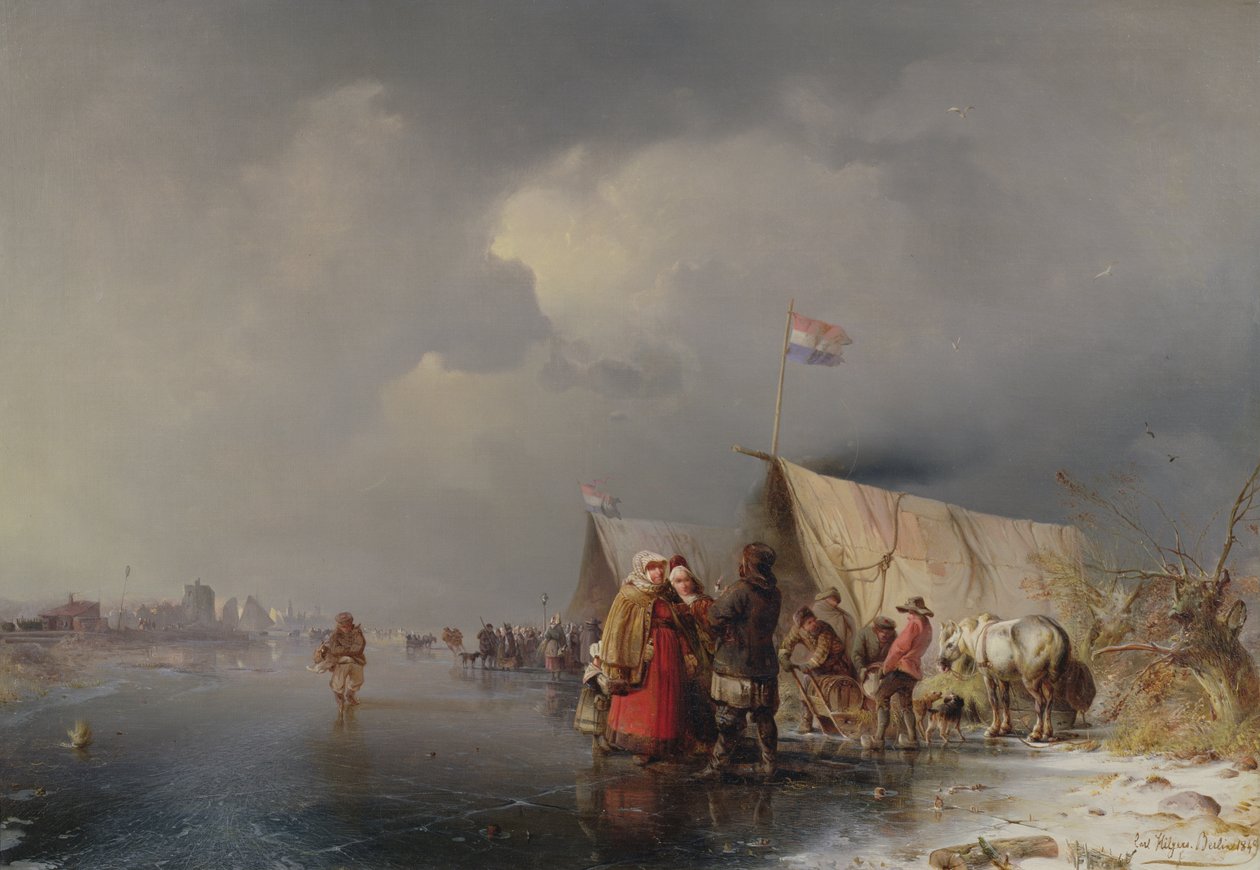 Campement Hollandais sur la Glace, 1849 - Carl Hilgers
