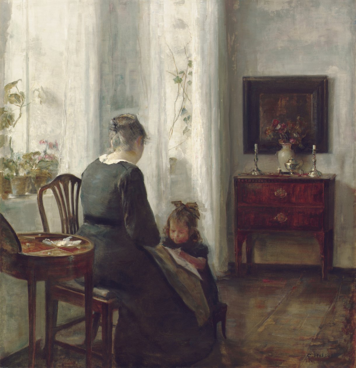 Une Mère et un Enfant dans un Intérieur - Carl Holsoe