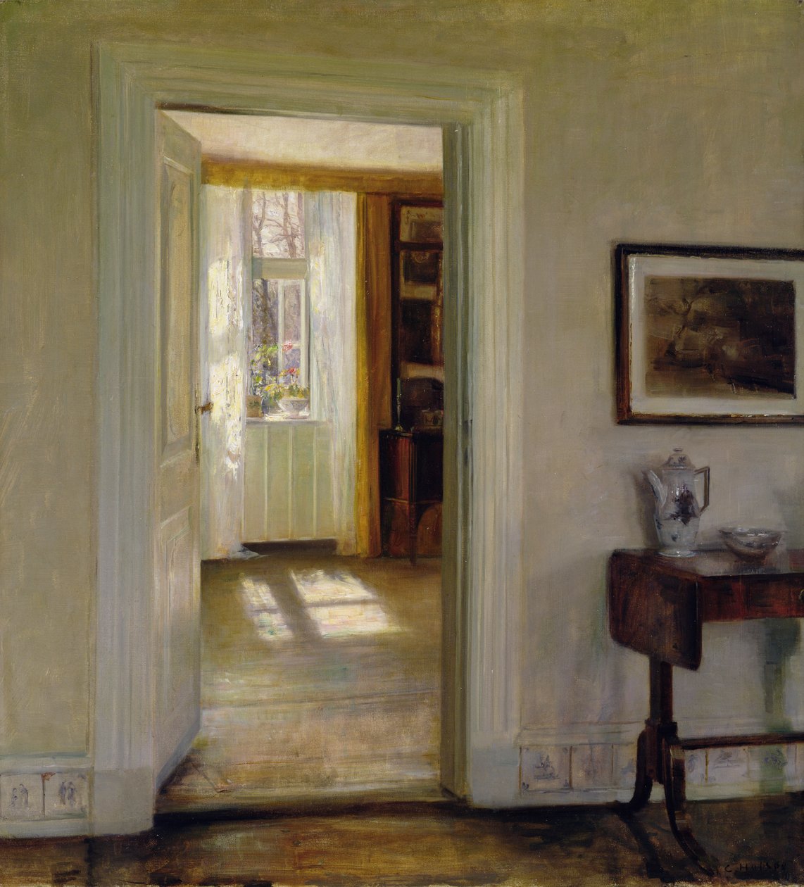Intérieur avec jardin - Carl Holsoe