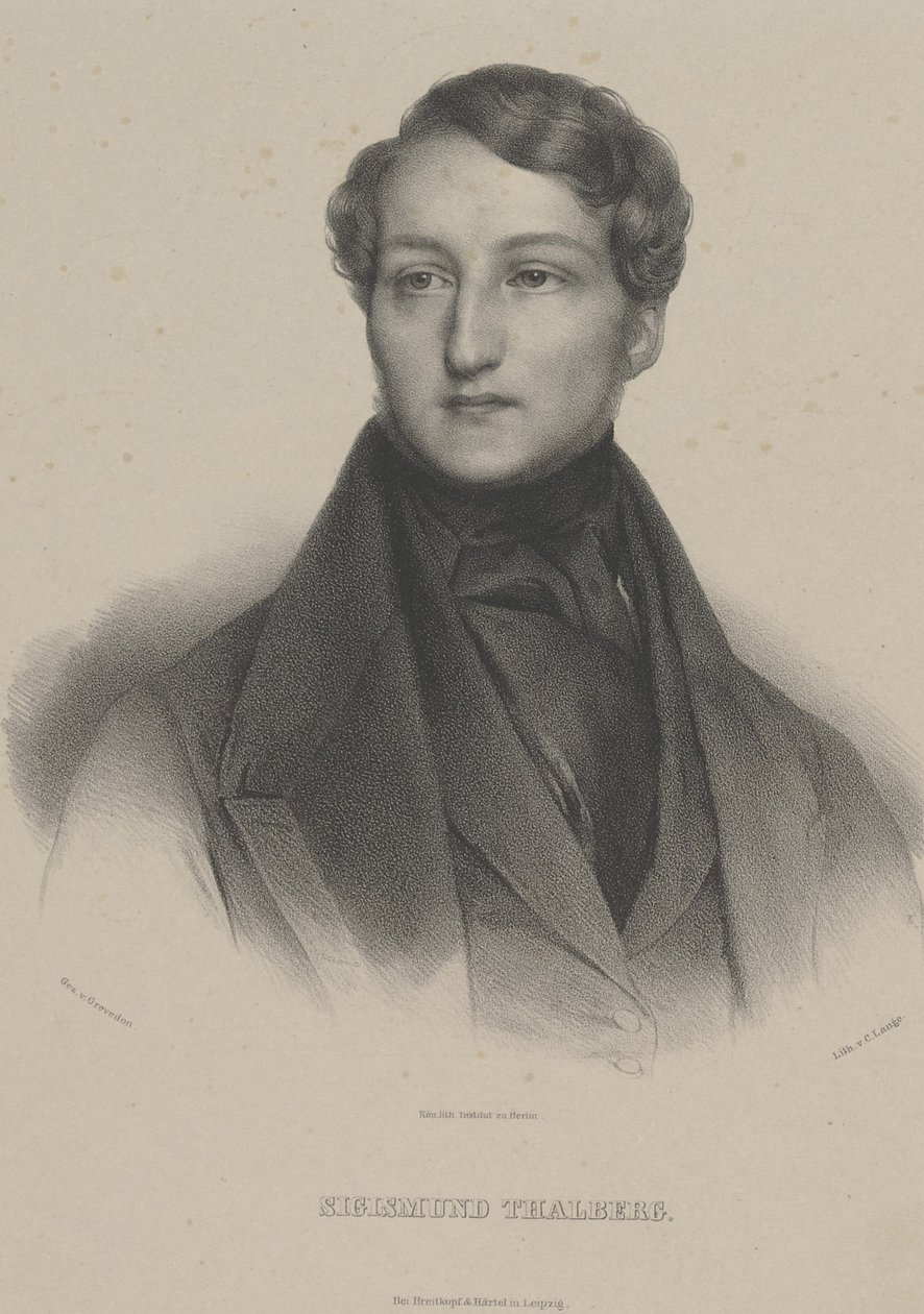 Portrait du pianiste et compositeur Sigismund Thalberg 1812-1871, vers 1850 - Carl Lange