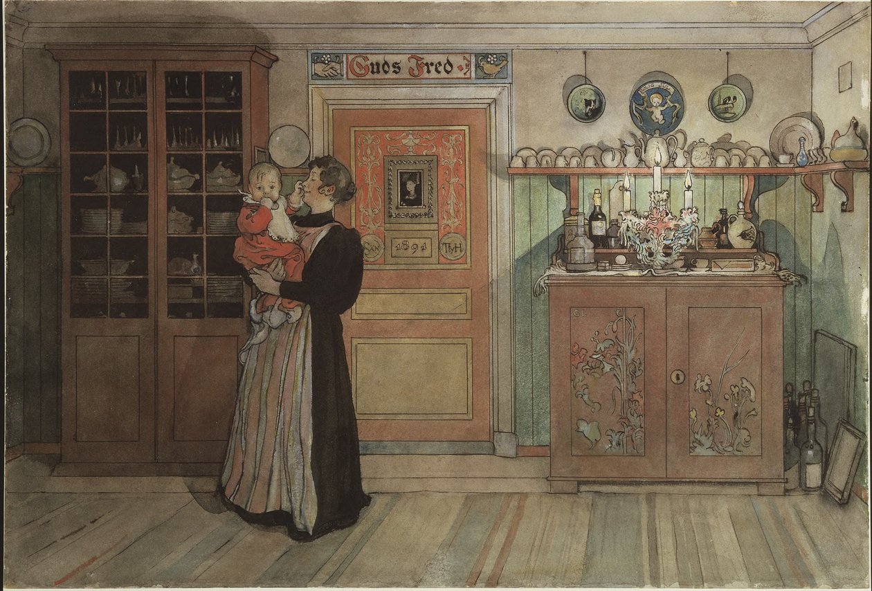 Entre Noël et le Nouvel An. Extrait de *A Home* (26 aquarelles) - Carl Larsson