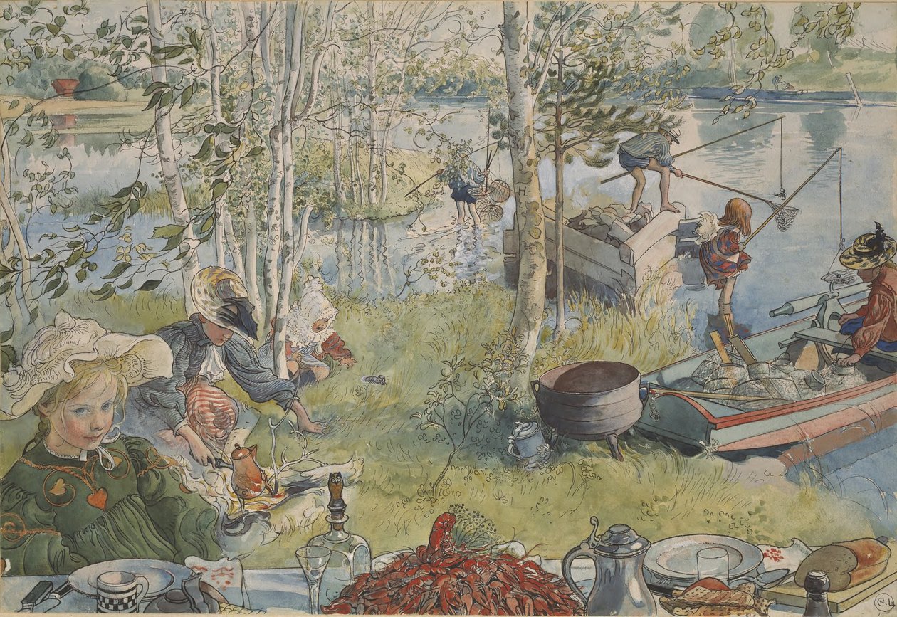 Pêche aux écrevisses - Carl Larsson