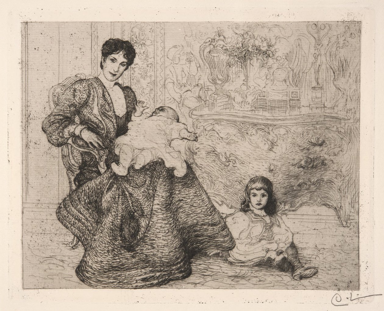 Dora Lamm et ses fils - Carl Larsson