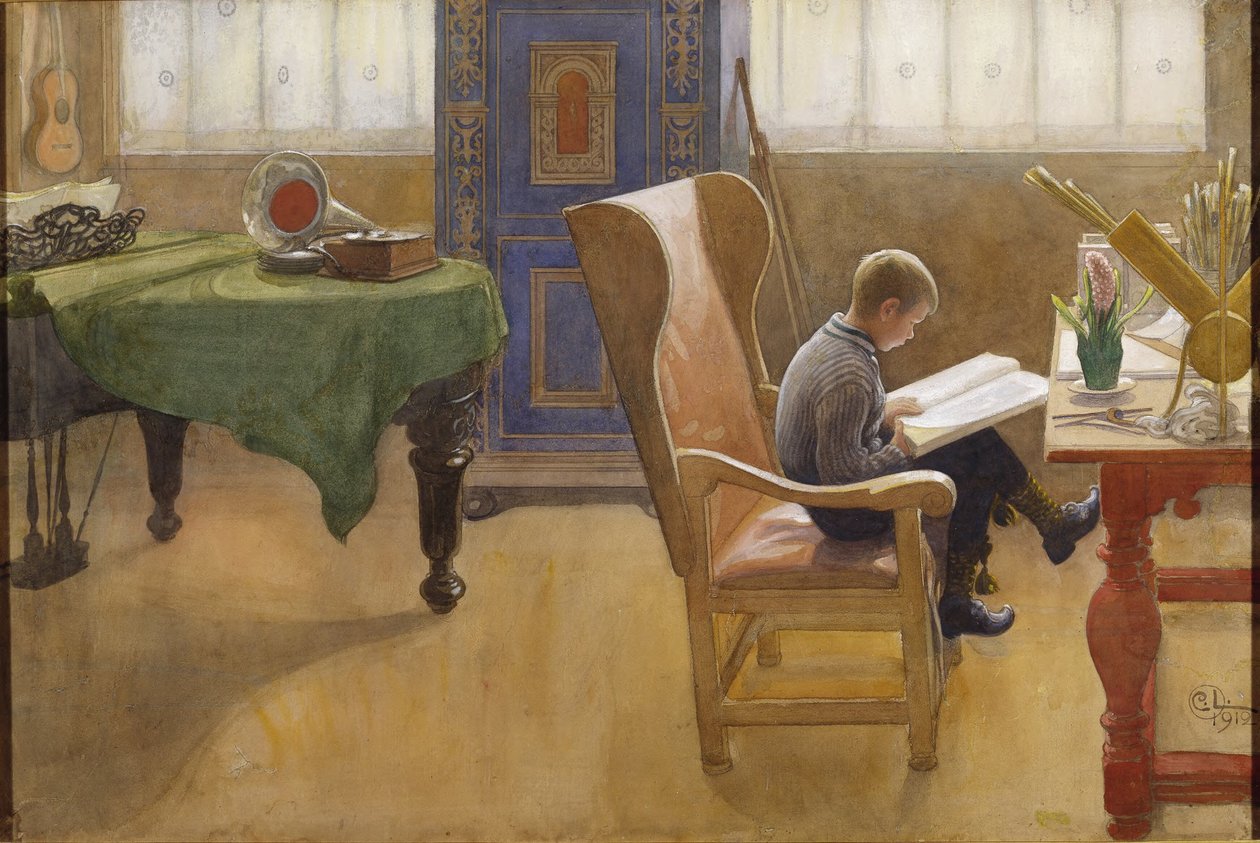 Esbjörn au Coin des études - Carl Larsson