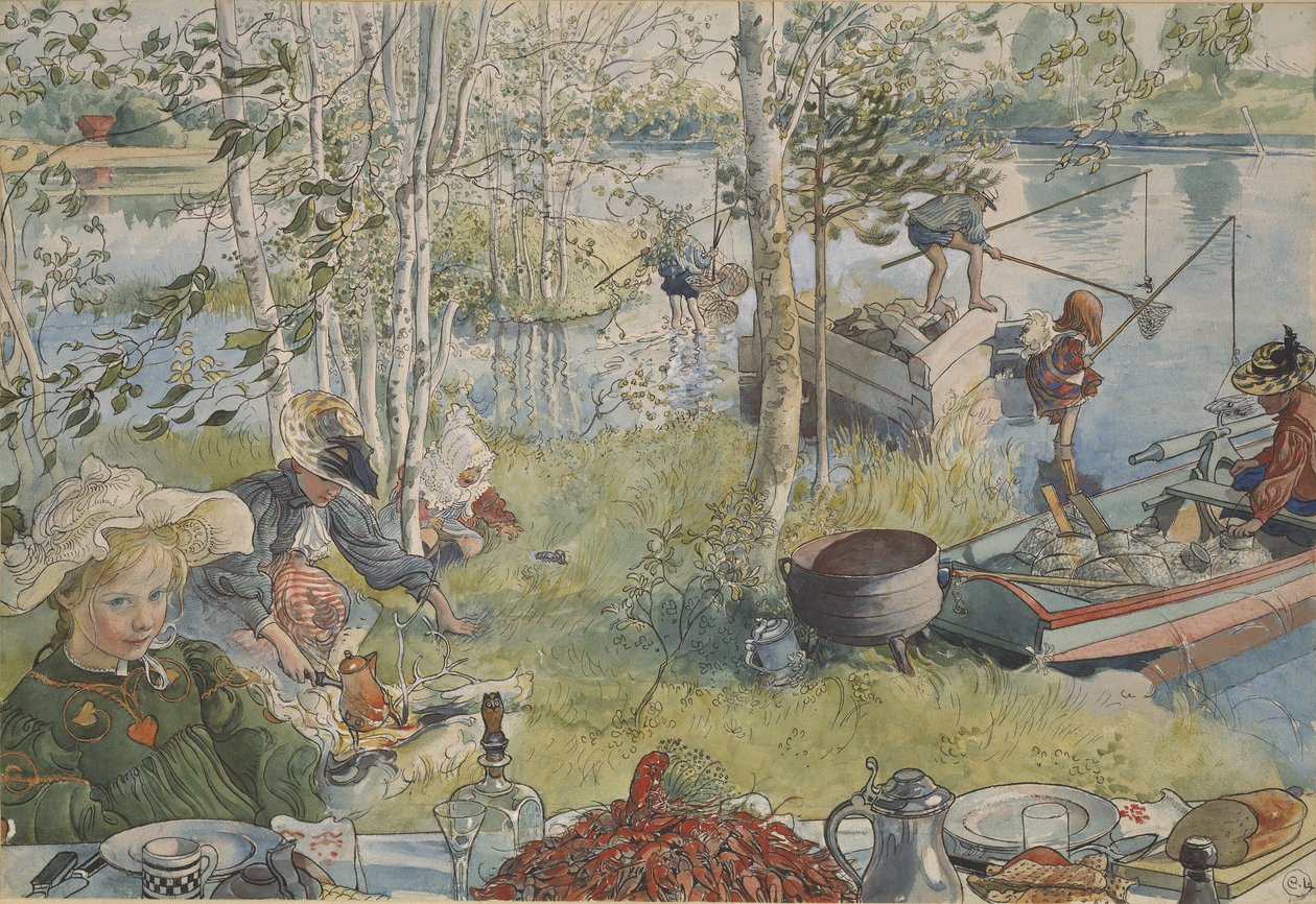 La pêche aux écrevisses - Carl Larsson