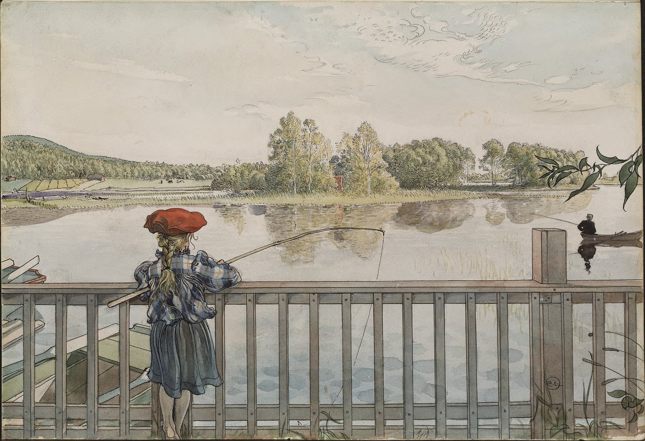 Lisbeth Angling. Extrait de *A Home* (26 aquarelles) - Carl Larsson