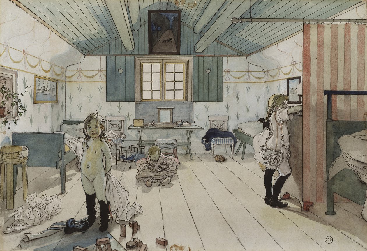 La chambre des mamans et des petites filles, de la série A Home, c.1895 - Carl Larsson