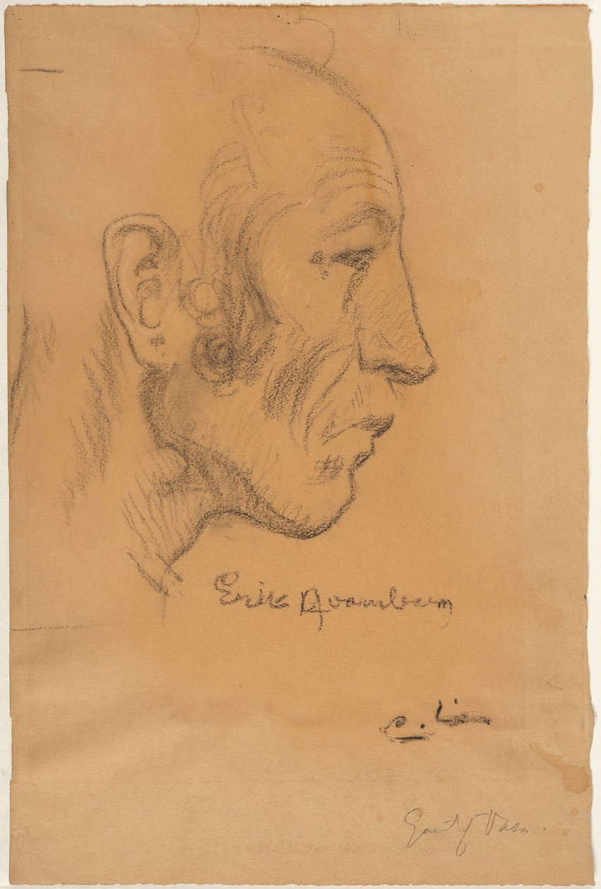 Profil eines Mannes nach rechts - Carl Larsson