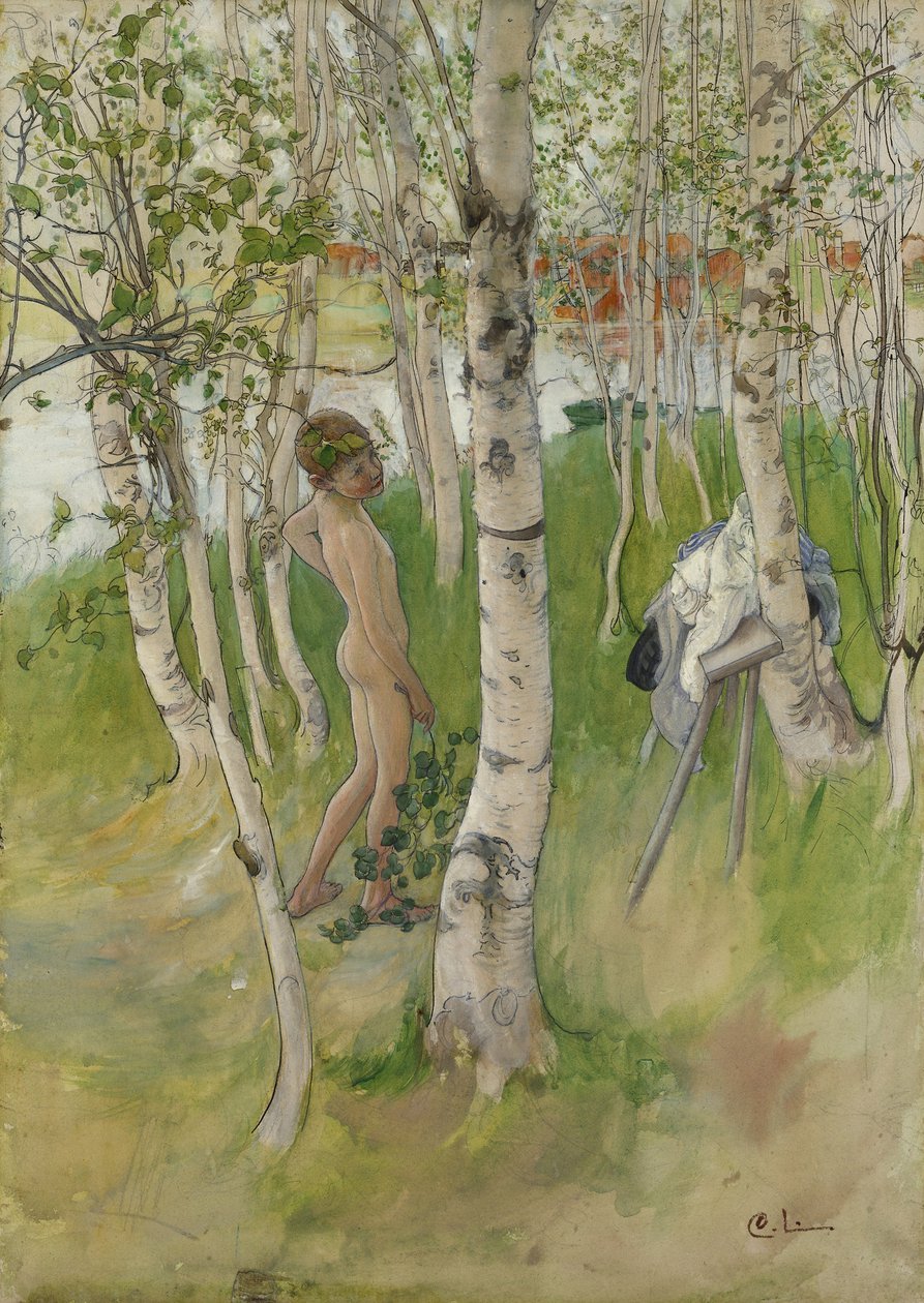 Garçon nu parmi les bouleaux, 1898 - Carl Larsson