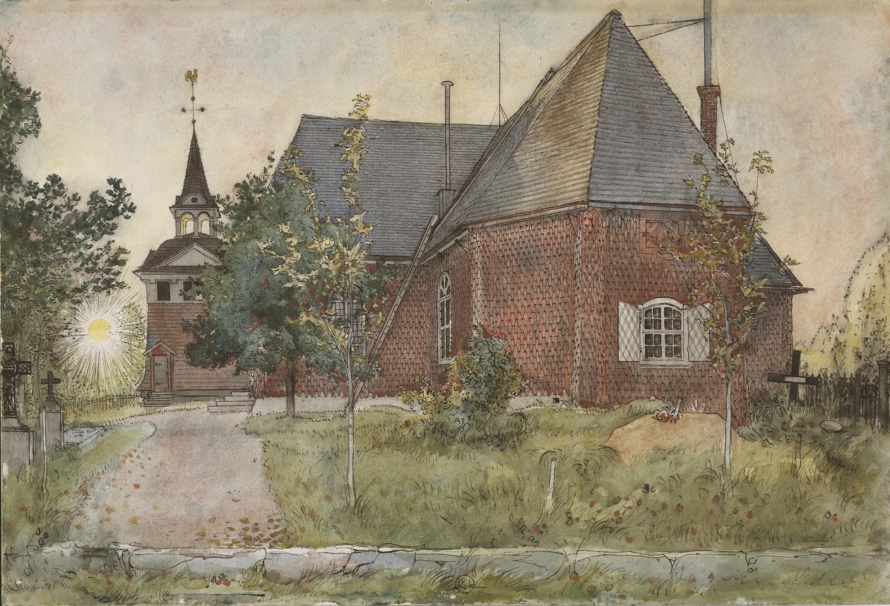 Vieille église de Sundborn, de la série A Home, c.1895 - Carl Larsson