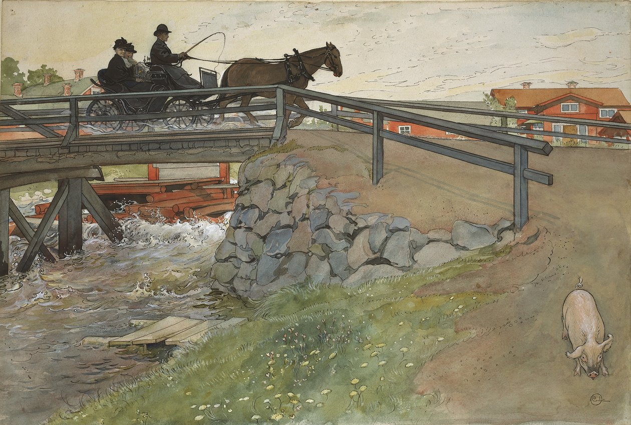 Le pont, de la série A Home, c.1895 - Carl Larsson