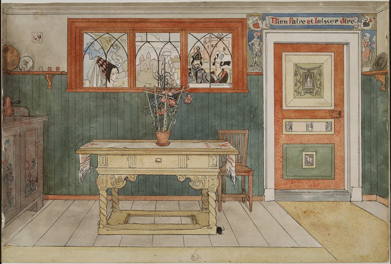 La salle à manger. Tiré de « Un foyer » (26 aquarelles) - Carl Larsson