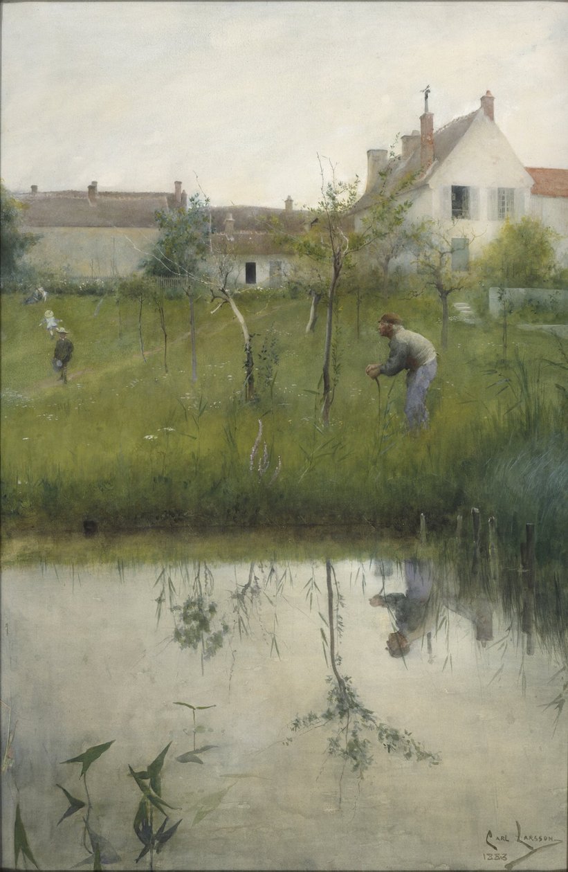 Le vieil homme et le jardin de la pépinière - Carl Larsson