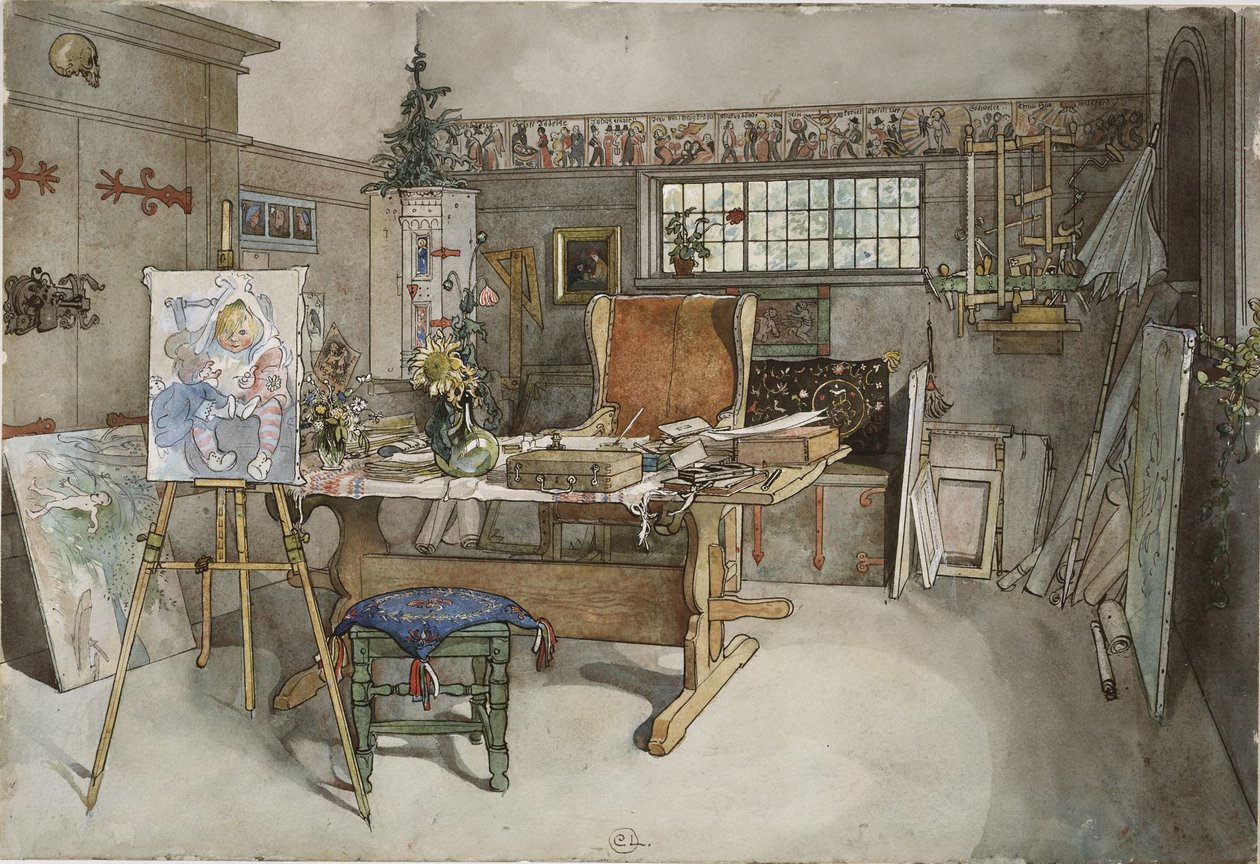 « Le Studio. Depuis chez moi » (26 aquarelles) - Carl Larsson