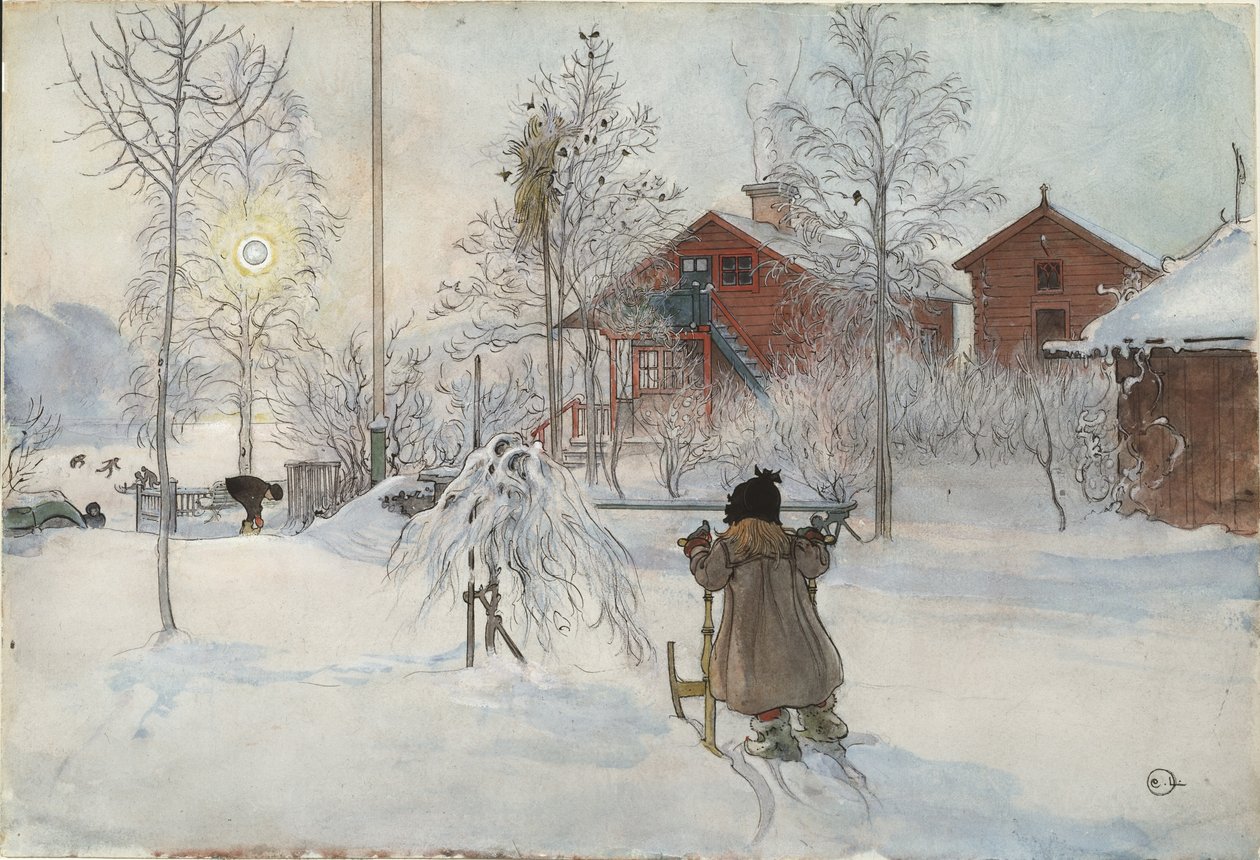 La cour et la buanderie, de la série A Home, c.1895 - Carl Larsson
