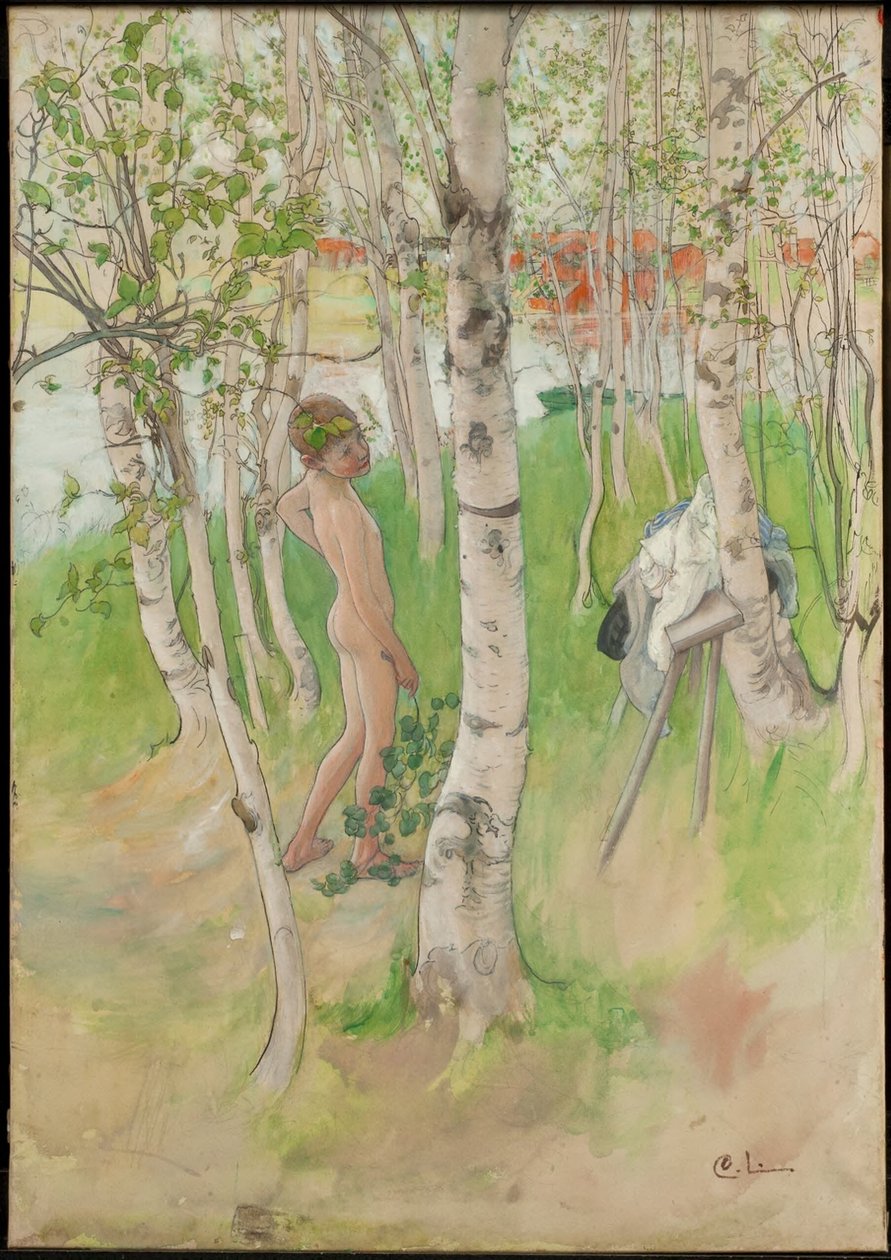 Ulf. Garçon nu parmi les bouleaux - Carl Larsson