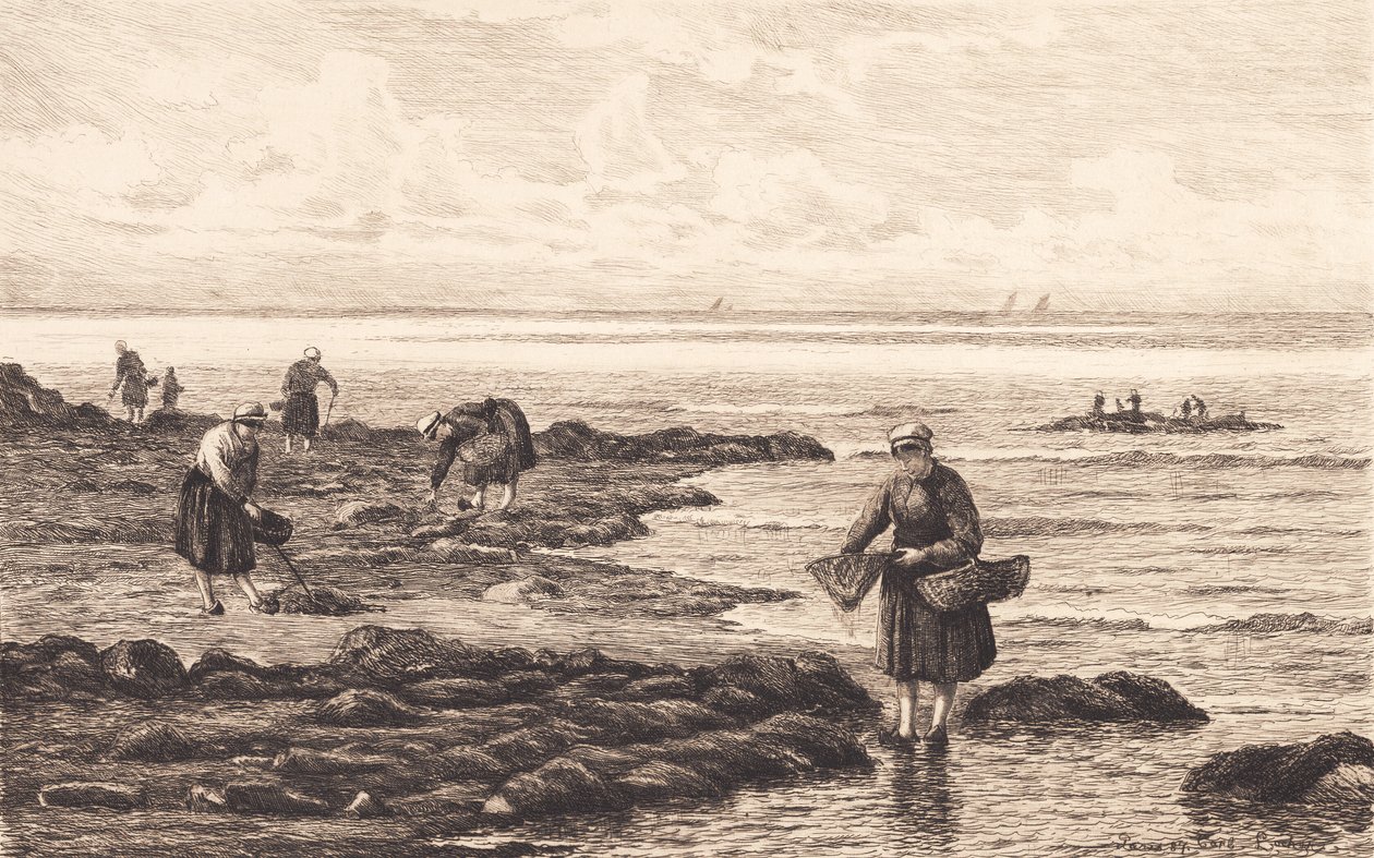 Danish : Pêcheurs de crevettes en Bretagne - Carl Locher