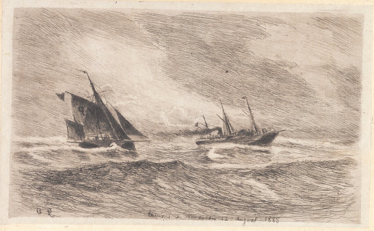 Tempête en mer du Nord. Arcturus prend un pilote - Carl Locher