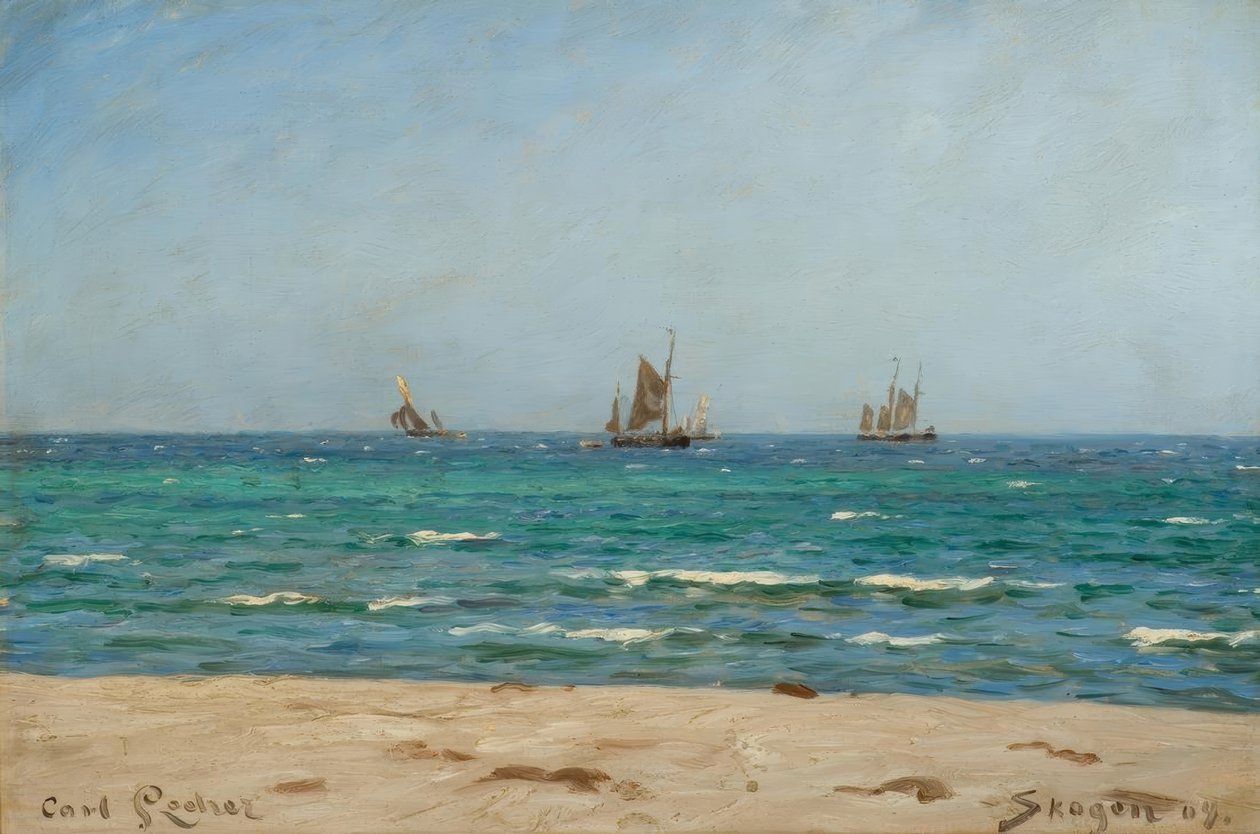 Voiliers à Skagen - Carl Ludvig Locher