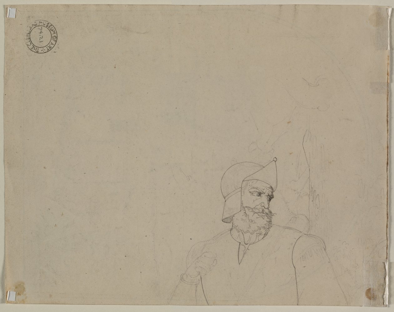Soldat dans un paysage (verso) - Carl Ludwig Tischbein