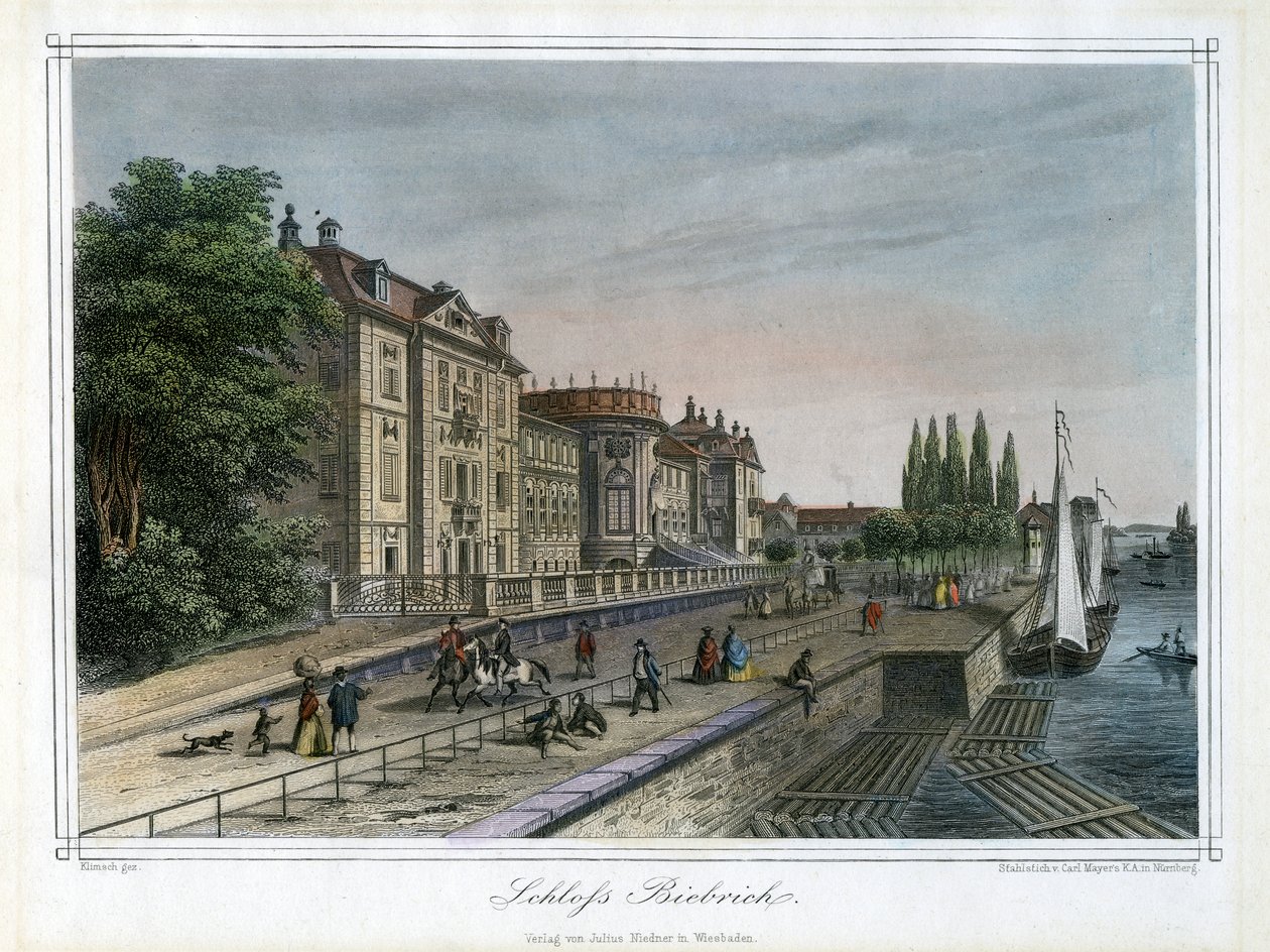 Palais de Biebrich, Wiesbaden, Allemagne, vers 1820 - Carl Mayer