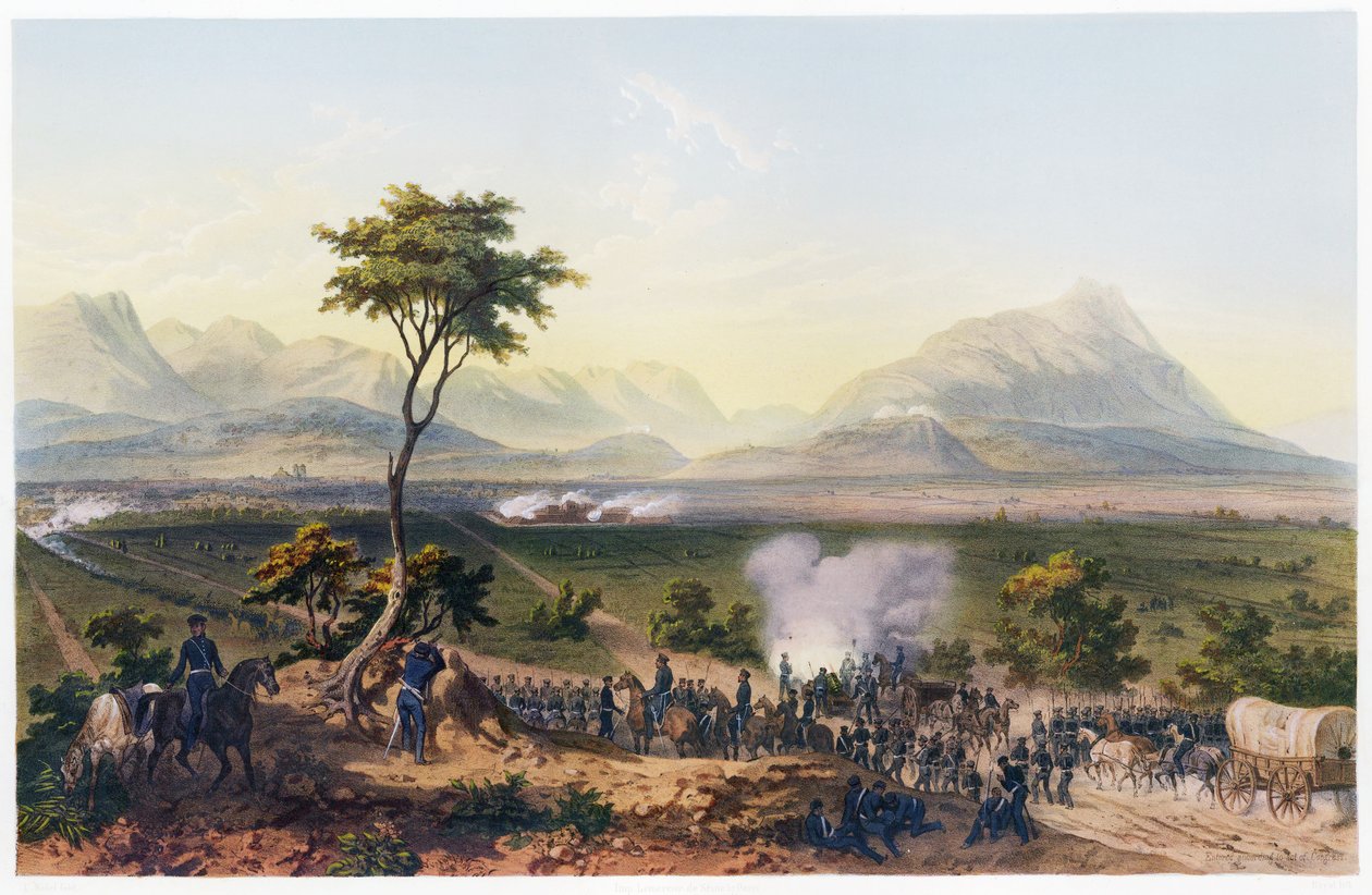 Capture de Monterey, de La Guerre entre les États-Unis et le Mexique, pub. 1851 - Carl Nebel