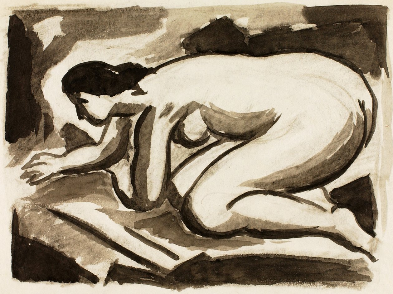 Femme nue sur les mains et les genoux - Carl Newman