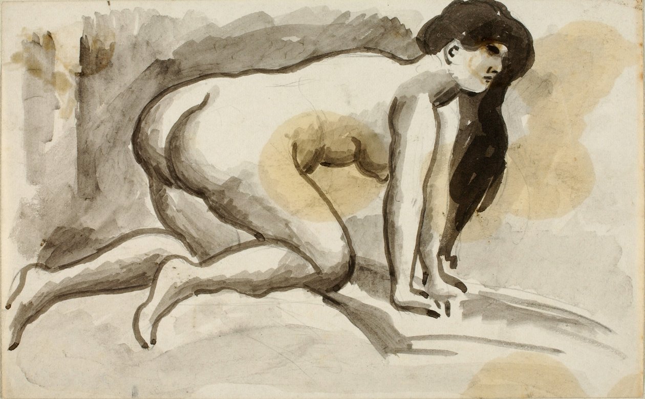 Femme nue sur les mains et les genoux - Carl Newman