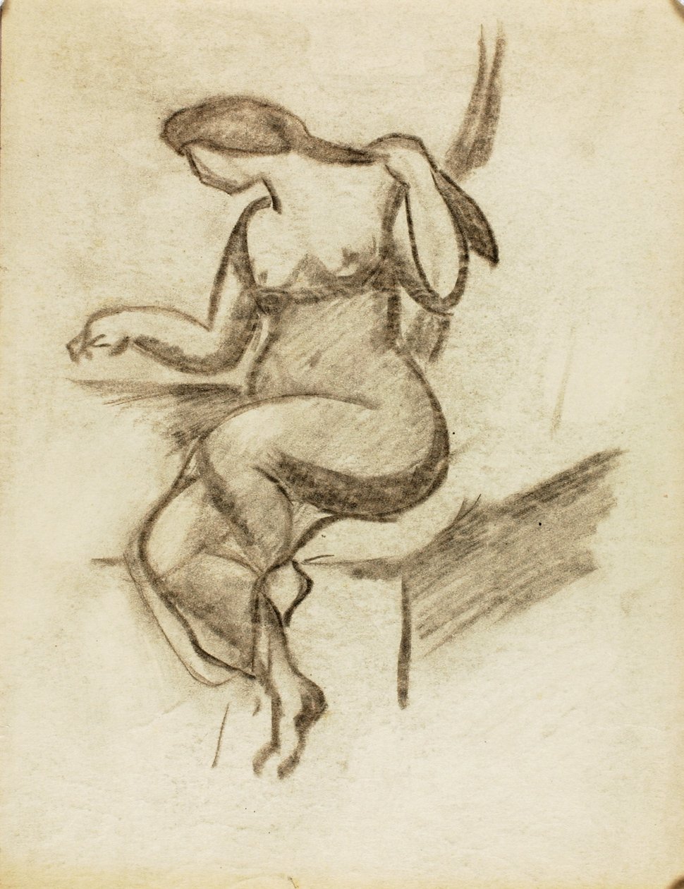 Femme nue assise - Carl Newman