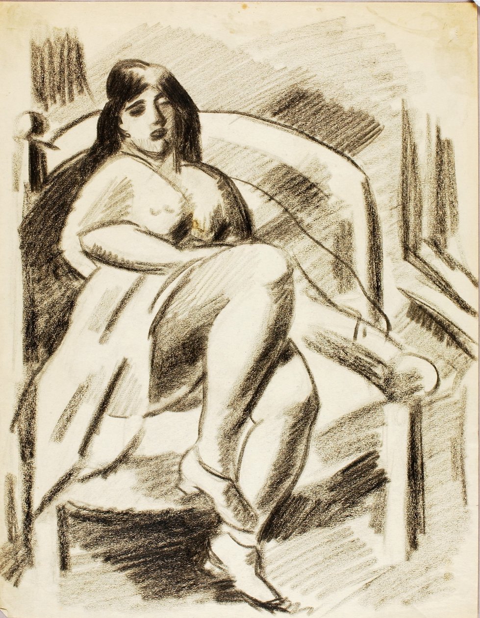 Femme nue assise - Carl Newman