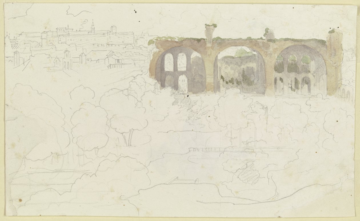 Vue sur le Forum romain avec la basilique de Maxence - Carl Philipp Fohr