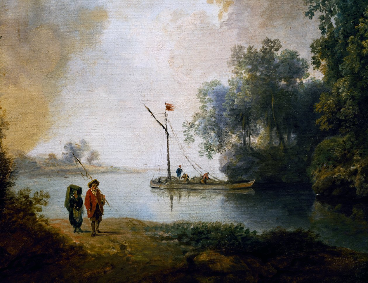 Paysage avec rivière, vers 1780 (détail) - Carl Philipp Schallhas