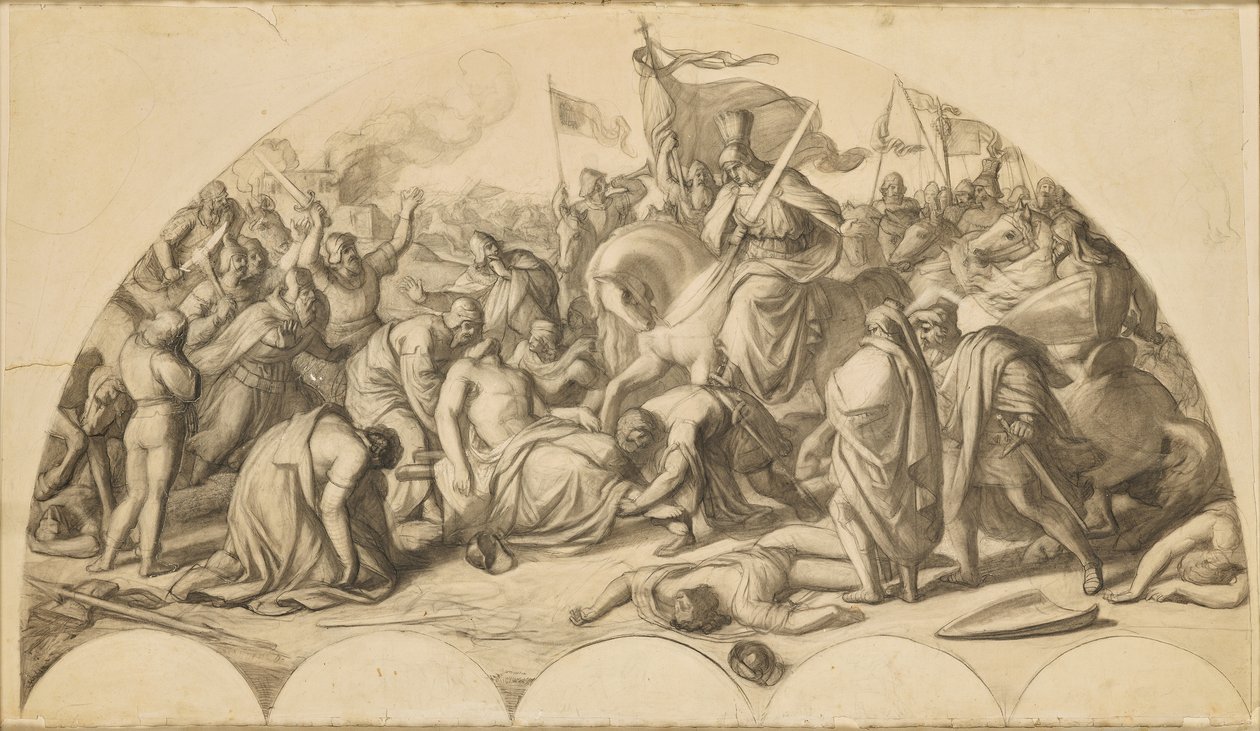 Rodolphe Ier de Habsbourg devant le corps de Przemysl Ottokar II de Bohême - Carl Rahl