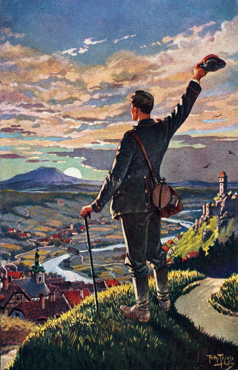 Le retour du soldat à la maison (illustration par Carl Robert Arthur Thiele) - Carl Robert Arthur Thiele