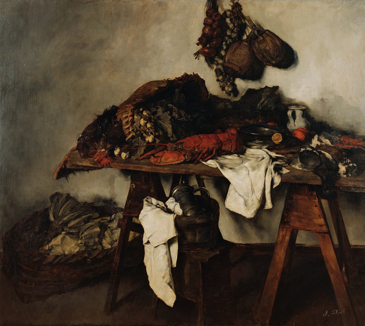Grande nature morte de cuisine - Carl Schuch