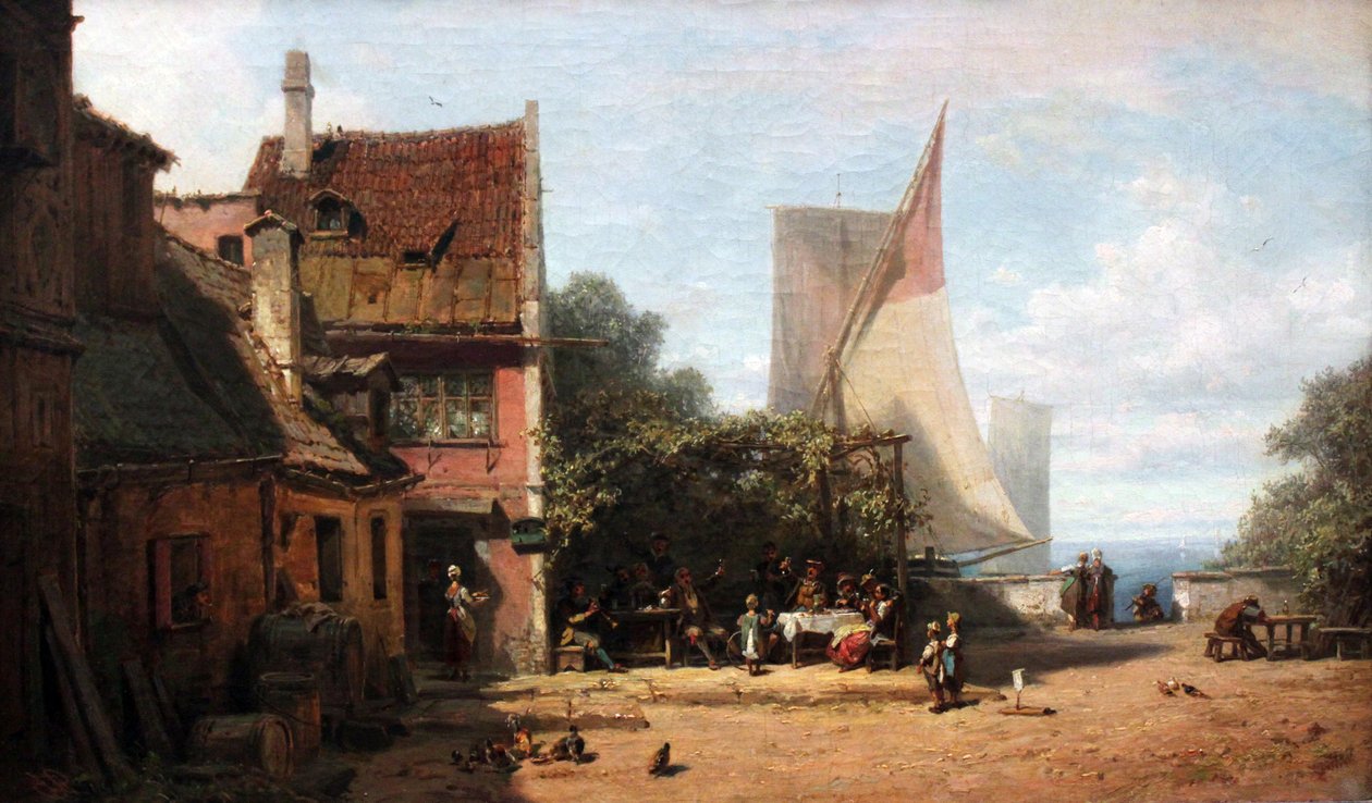 Vieille auberge au lac de Starnberg - Carl Spitzweg
