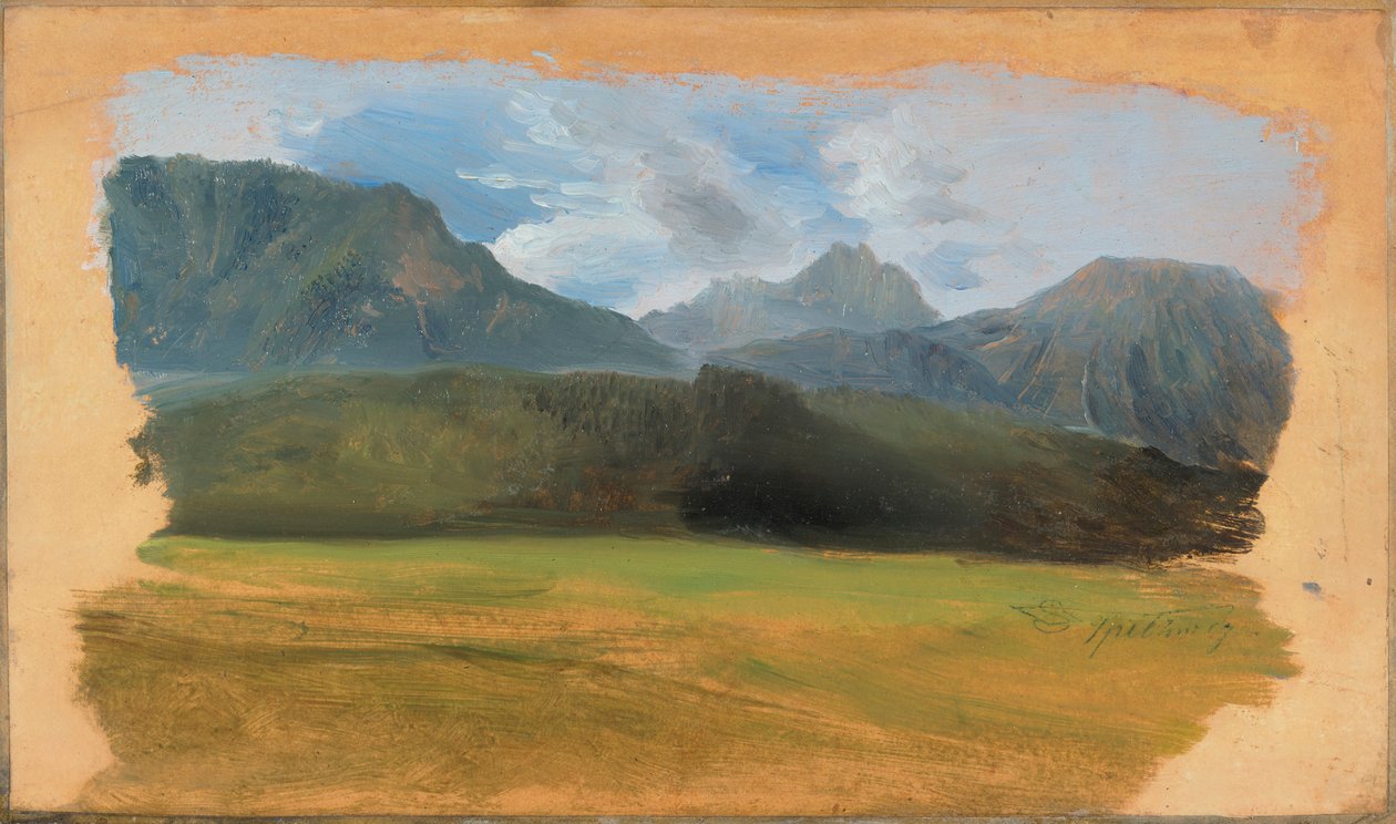 Vue depuis Ramsau en direction du massif du Dachstein - Carl Spitzweg