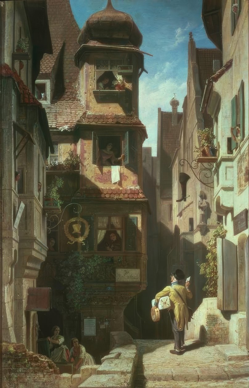 Le facteur dans la vallée des roses - Carl Spitzweg