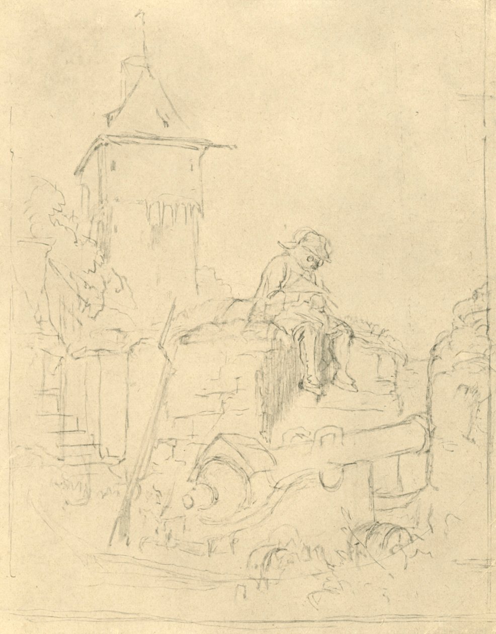 Die Schildwache, milieu-fin du 19ème siècle, vers 1924 - Carl Spitzweg