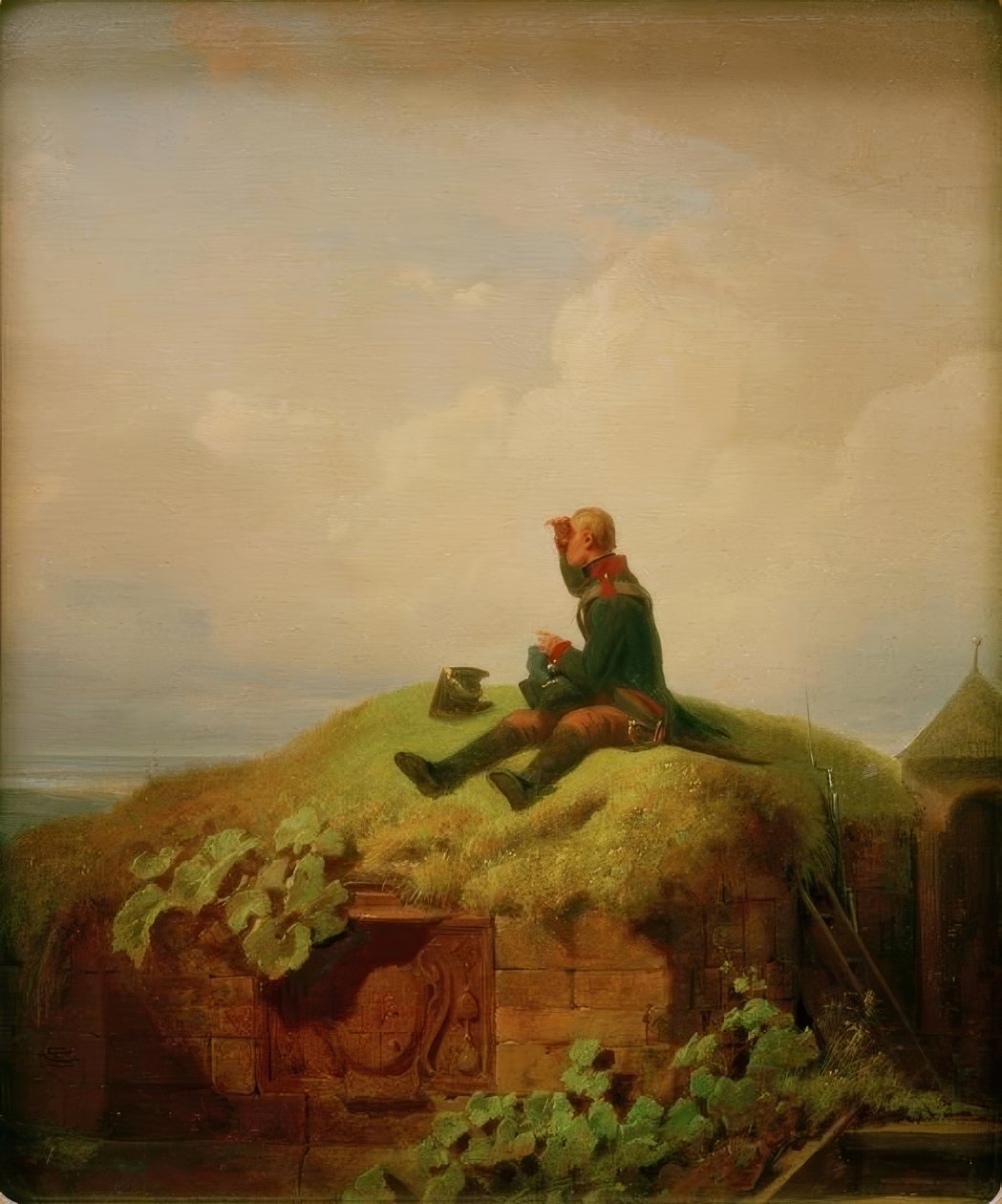 Il était une fois (Le sentinelle tricotant) - Carl Spitzweg