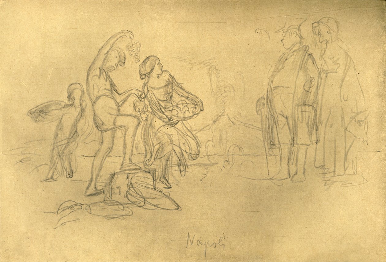 Étrangers en Italie, milieu-fin du 19ème siècle, vers 1924 - Carl Spitzweg