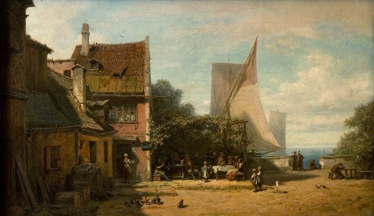 Auberge au bord du lac - Carl Spitzweg