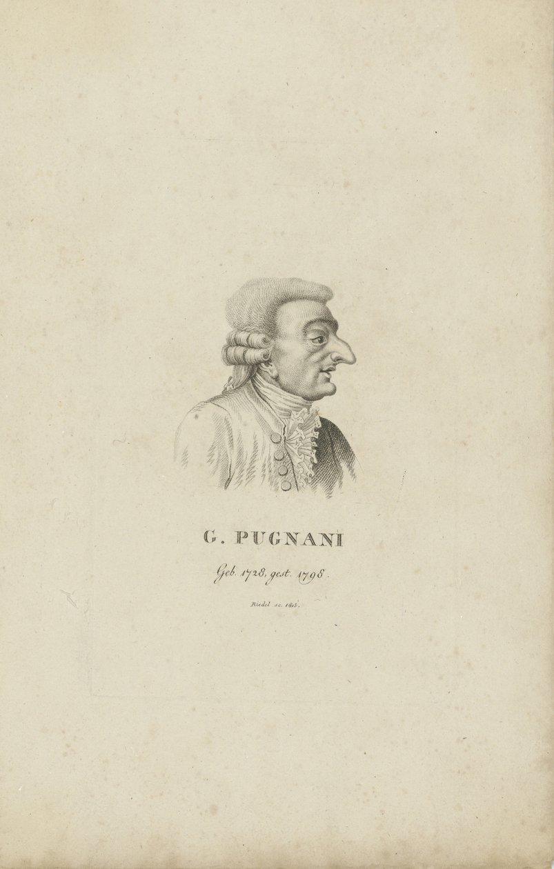 Portrait du violoniste et compositeur Gaetano Pugnani 1731-1798, 1815. - Carl Traugott Riedel