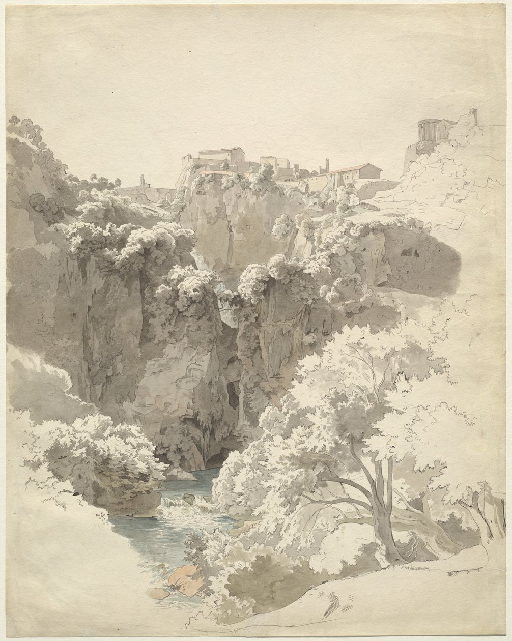 Tivoli et le temple de la Sibylle au-dessus des gorges de l