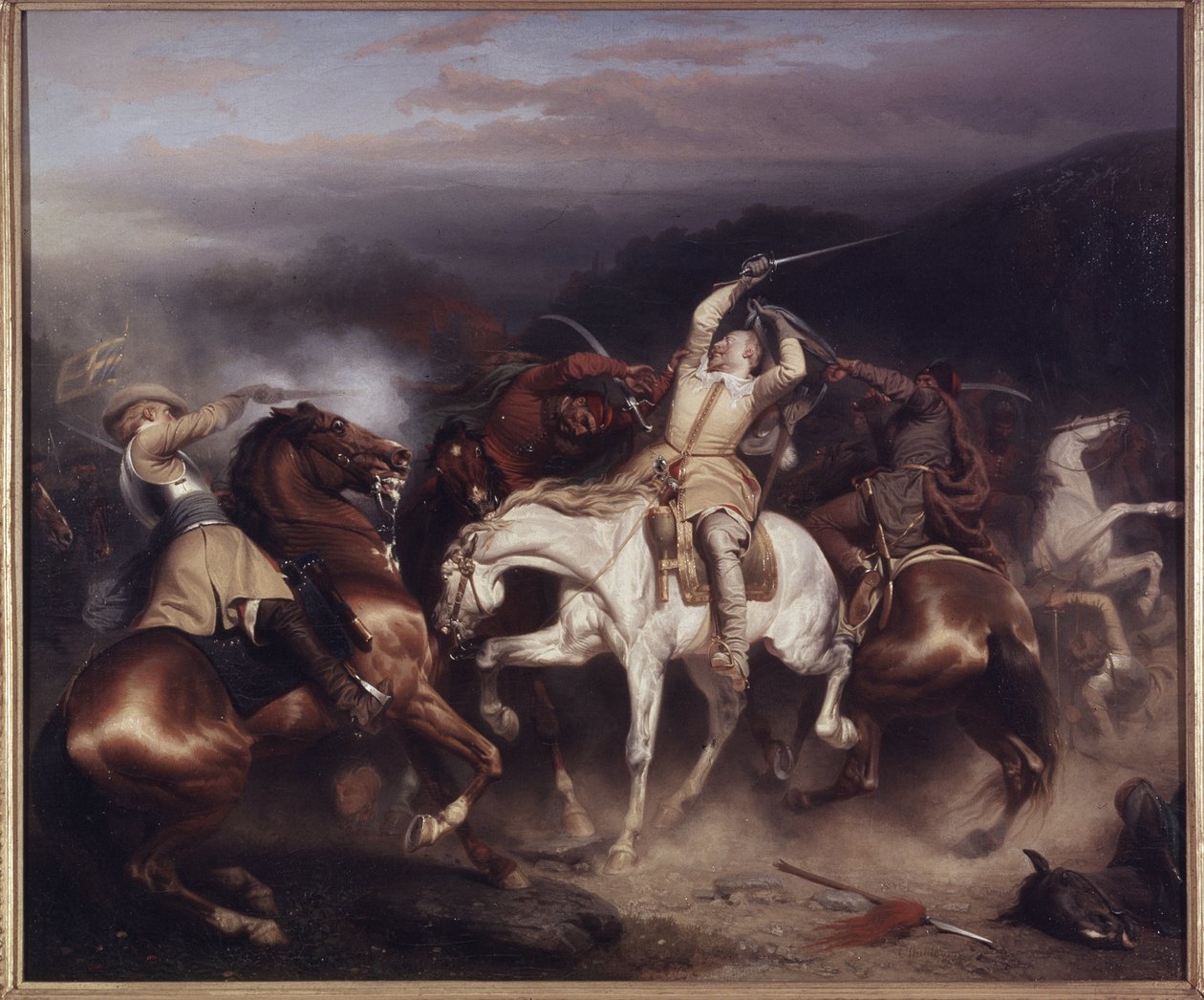 Le roi Gustave II Adolphe de Suède à la bataille de Trzciana - Carl Wahlbom
