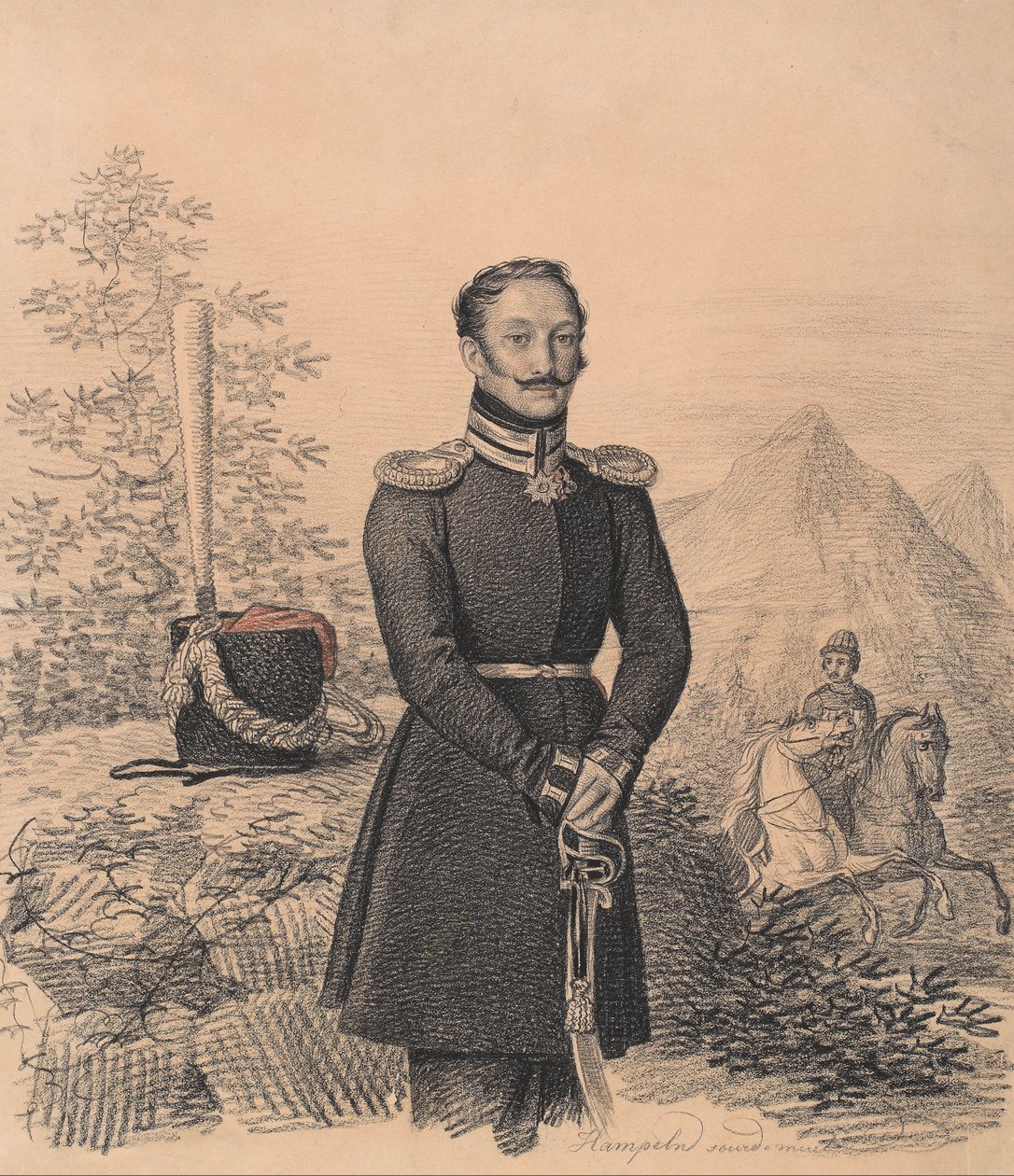 Portrait de Fiodor Alexandrovitch Bekovitch-Tcherkasski 1791-1833, 1822 - Carl von Hampeln