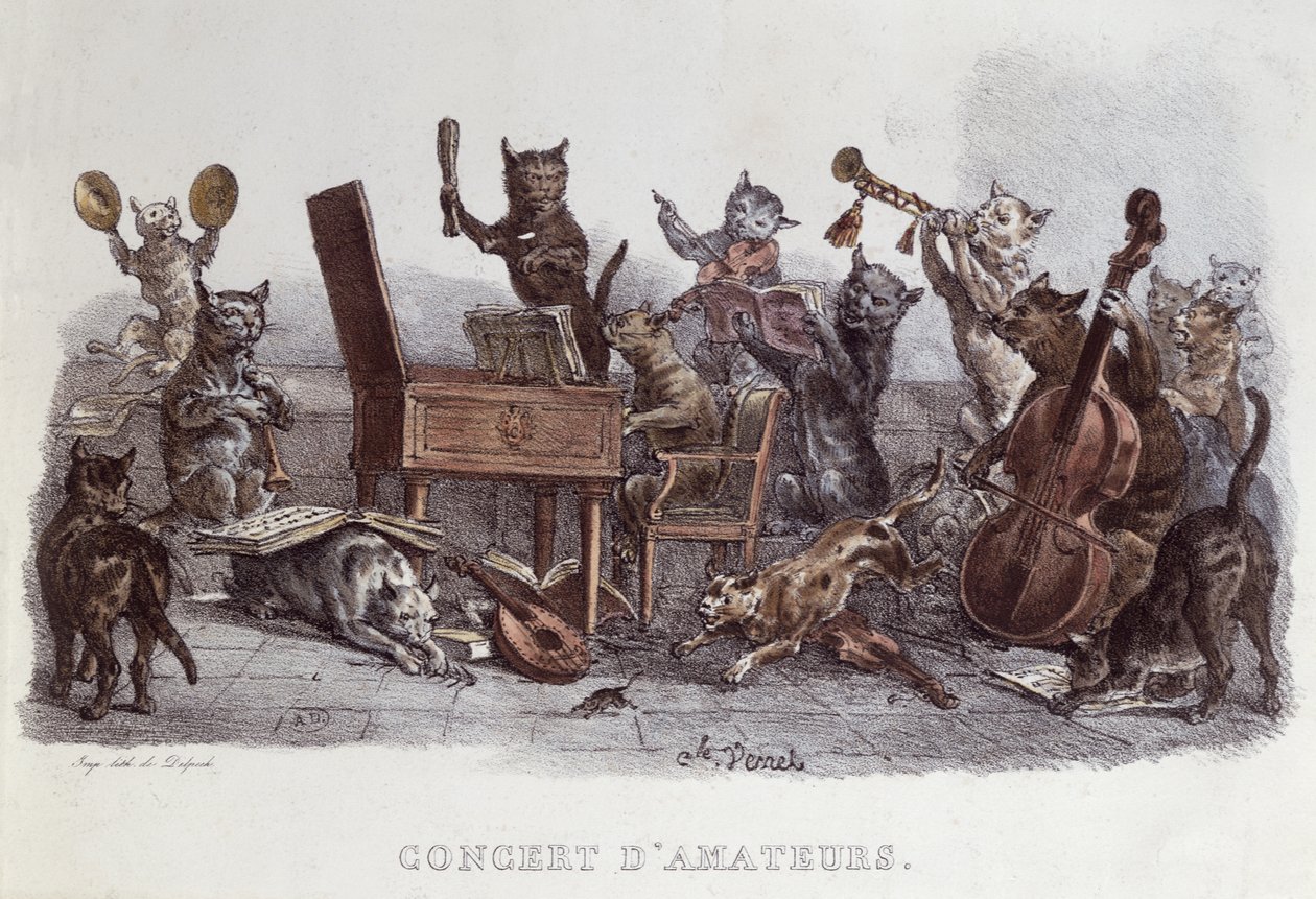 Un concert amateur, gravé par François Séraphin Delpech, vers 1820 - Carle Vernet